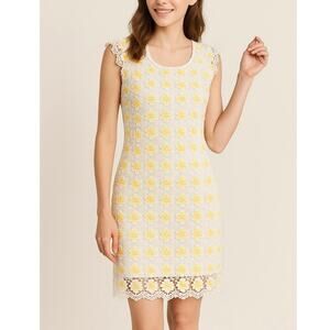 Julia Jordan Daisy Crochet Sheath Dress Size 12